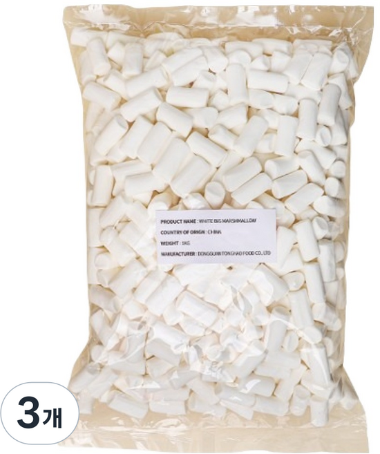 아트위드미 화이트 빅 마쉬멜로우 3 x 1.5 cm, 1kg, 3개