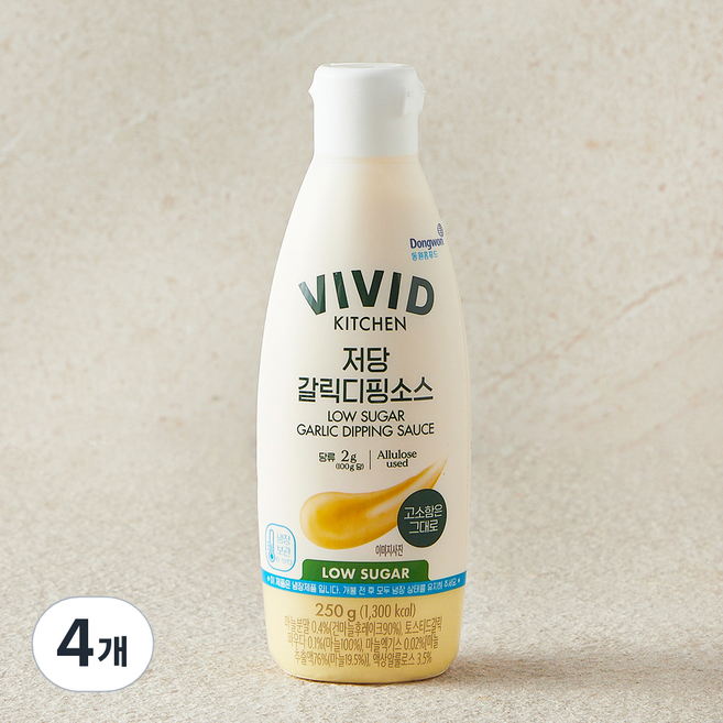 비비드키친 저당 갈릭디핑소스, 250g, 4개