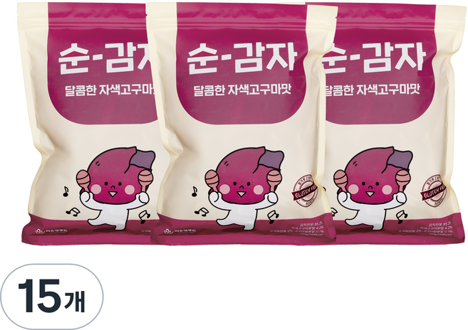 순 감자 달콤한 자색 고구마맛, 150g, 15개