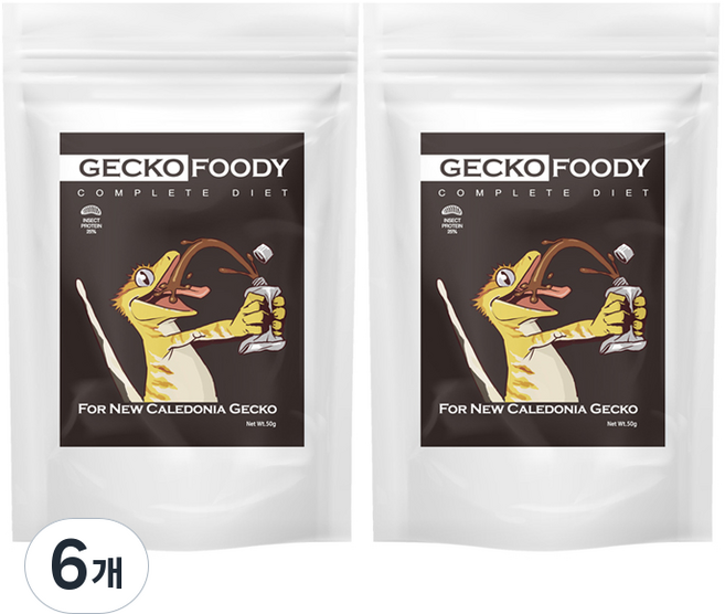 푸디웜 게코 푸디 인섹트 사료, 50g, 6개