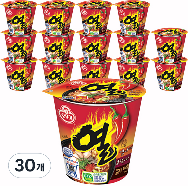 오뚜기 열라면 미니컵 62g, 30개