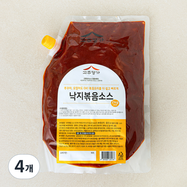 고추명가 낙지볶음 소스, 2kg, 4개