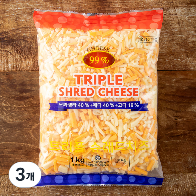 트리플 슈레드 치즈, 1kg, 1개입, 3개