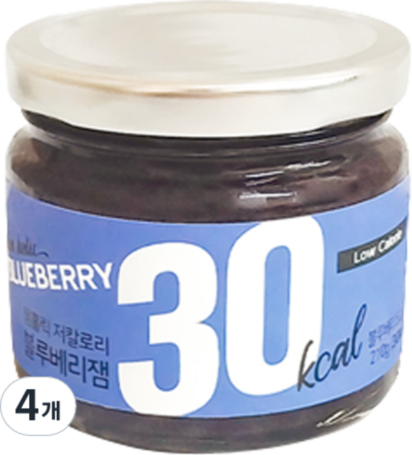 잼홀릭 저칼로리 콩포트 블루베리잼, 4개, 200g