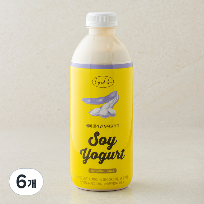 볼비 플레인 두유요거트, 1L, 1개입, 6개