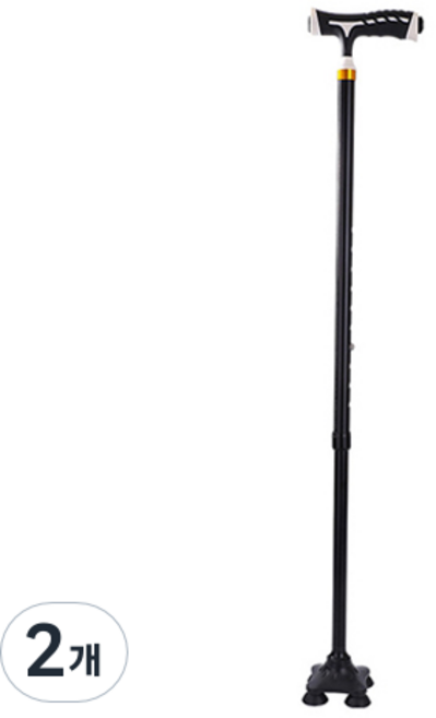 인체공학적 설계 지팡이, 블랙, 2개