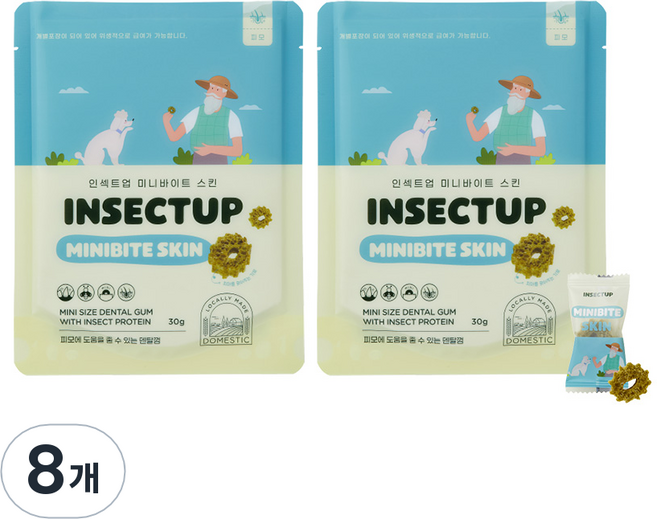 인섹트업 미니바이트 강아지 덴탈껌, 스킨, 30g, 8개