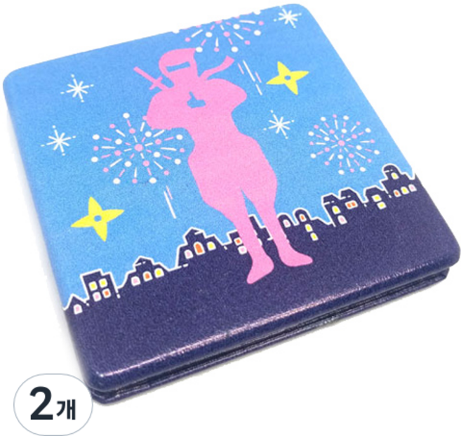 리플 일본풍 듀얼 컴팩트 미러, A타입, 2개