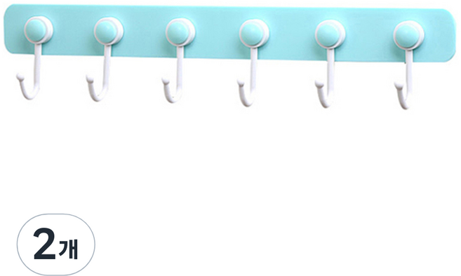 리버그린 깔끔 벽걸이 부착 행거, 블루, 2개