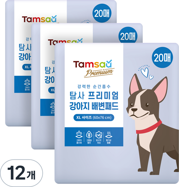 탐사 프리미엄 강력흡수 배변패드 라벤더향, 20개입, 12개