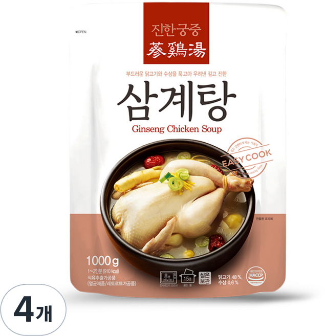 진한식품 궁중 삼계탕, 1kg, 4개