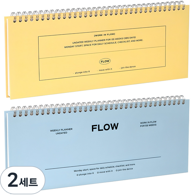 ICONIC Flow 桌上型週計畫本 2件組, BUTTERYELLOW + SOFTBLUE