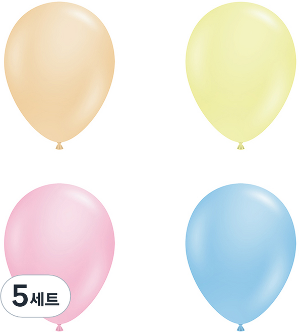 터프텍스 풍선 4종 x 10p 세트 13cm, 블러쉬, 레몬에이드, 베이비핑크, 베이비블루, 5세트