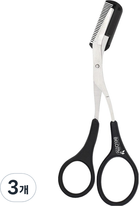 벨로티 프로 빗달린 눈썹 숱가위, 3개, 블랙