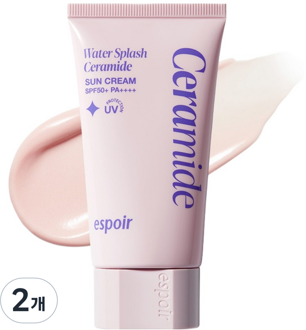 espoir 艾絲珀 水感防曬乳 神經醯胺 SPF50+ PA++++, 2個, 50ml