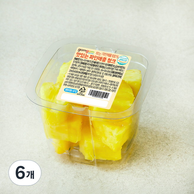 곰곰 맛있는 파인애플 청크, 150g, 6개