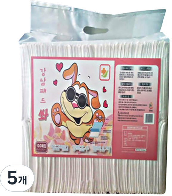 강남패드 쏴 배변 패드 18g, 100개입, 5개