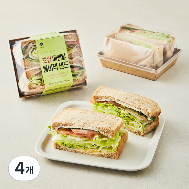 이엘후레쉬 호밀 에멘탈 콜비잭 샌드, 220g, 4개