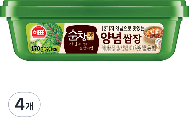 해표 순창 양념쌈장, 170g, 4개