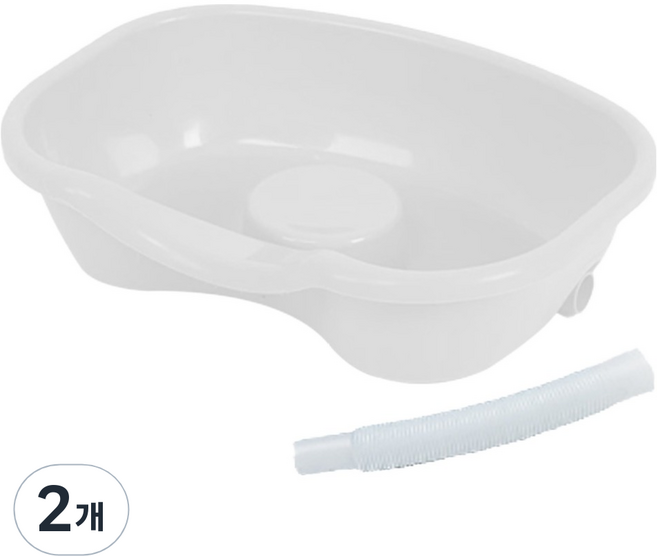 디어모모 노인 환자용 임산부 머리감기 샴푸 대야 세발기, 화이트, 2개