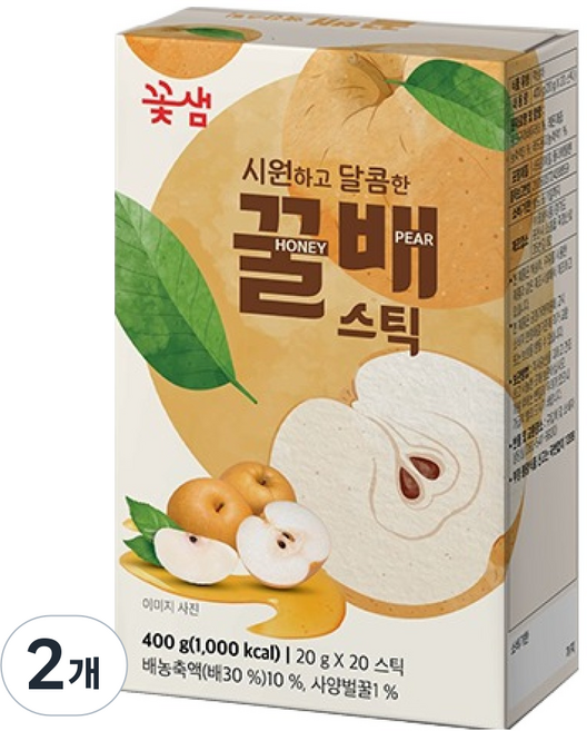 꽃샘 꿀배 스틱, 2개, 20개입, 20g