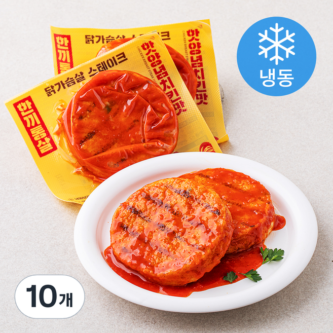 한끼통살 닭가슴살 스테이크 핫양념 치킨맛 (냉동), 100g, 5개입, 2개