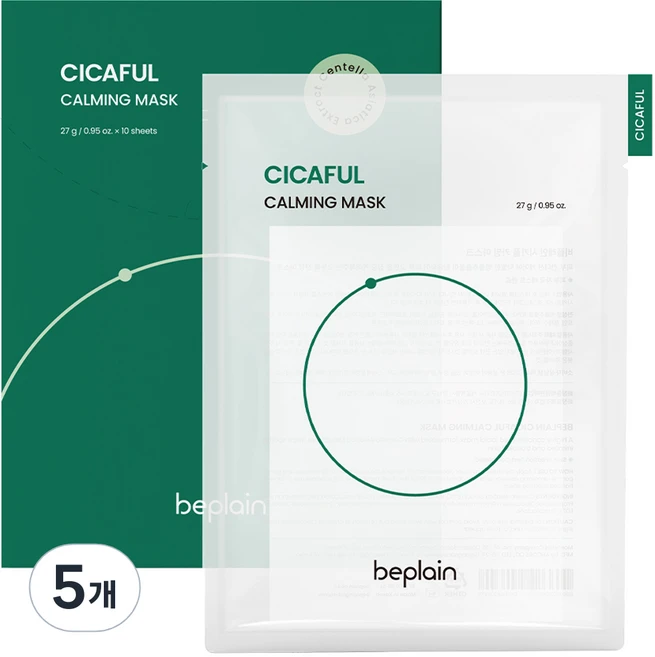 비플레인 시카풀 카밍 마스크 27g, 10개입, 5개 - 쿠팡