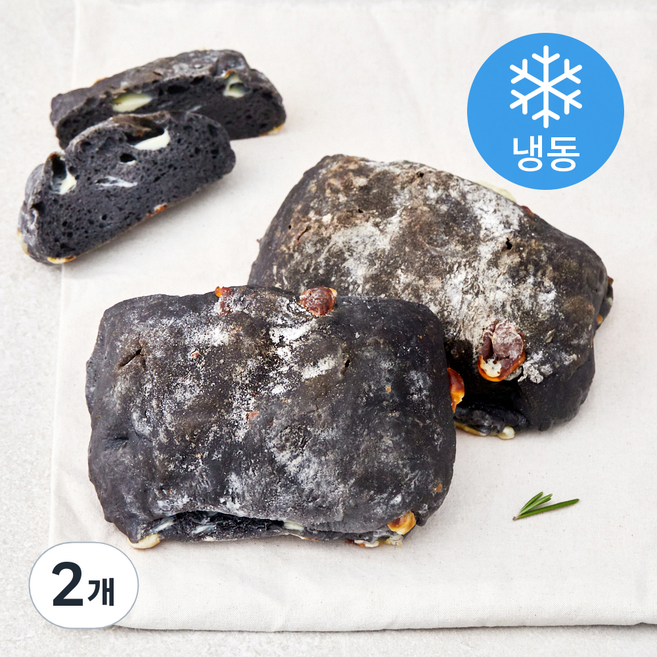 바비브레드 먹물 치즈 치아바타 (냉동), 300g, 2개