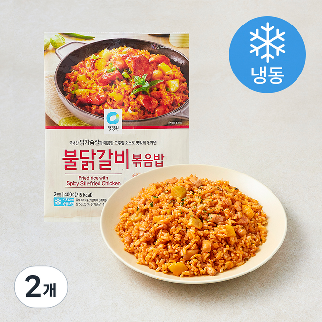 청정원 불닭갈비 볶음밥 2인분 (냉동), 400g, 2개