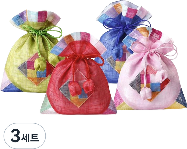 Indikay 傳統福袋禮物束口袋 4件組