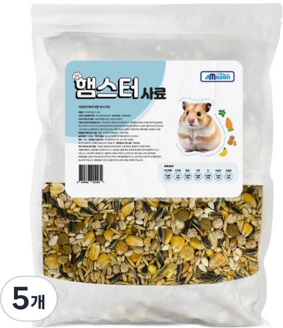 아마존 햄스터 영양사료, 5개, 1.2kg