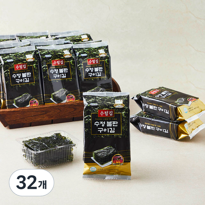 수정김 수정 불판 구이김 도시락, 4g, 32개, 1개입