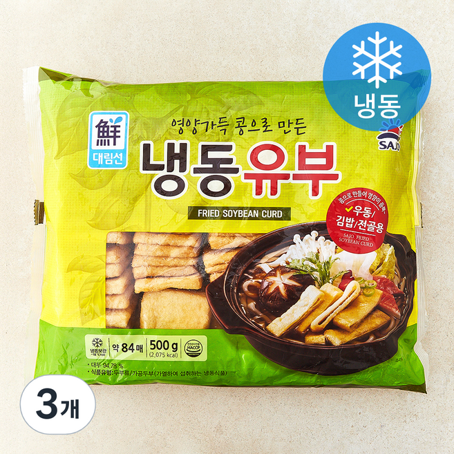 대림선 유부 (냉동), 500g, 3개
