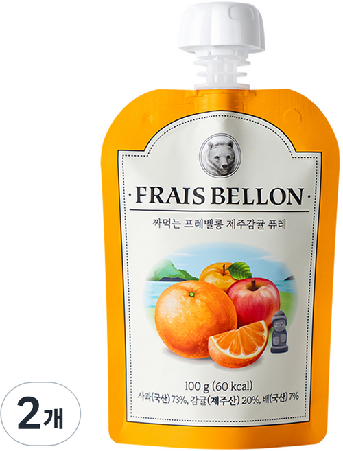 프레벨롱 짜먹는 퓨레, 제주감귤, 100g, 2개