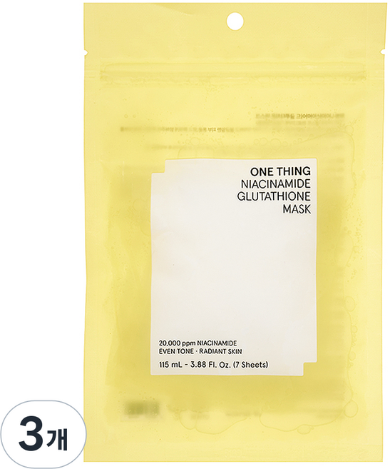 원씽 나이아신아마이드 글루타치온 마스크, 3개, 1개입