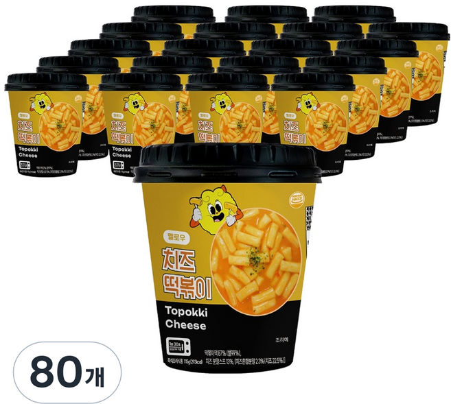 농가식품 멜로우빈 옐리 치즈 떡볶이, 115g, 80개