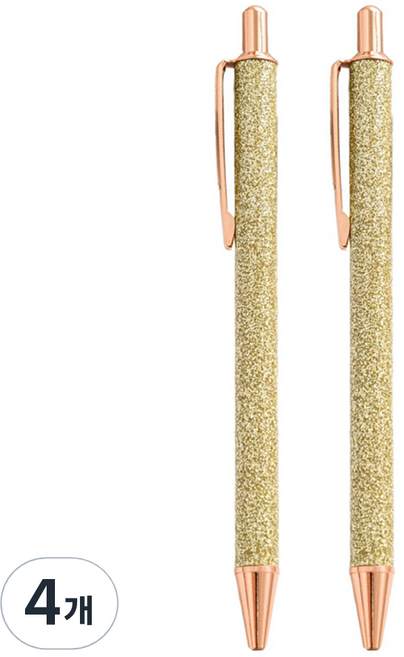 미소로운 글씨 잘써지는 선물 볼펜, 펄 골드, 4개
