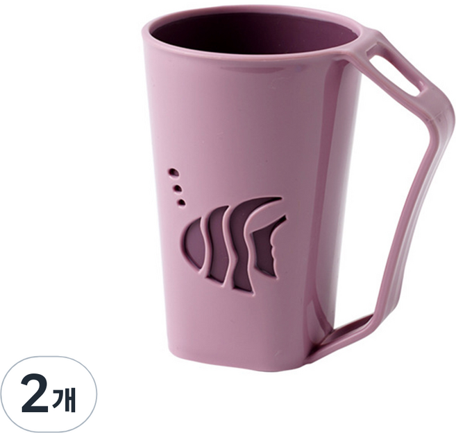 놀자리빙 피쉬 거꾸로 양치컵, 진핑크, 2개