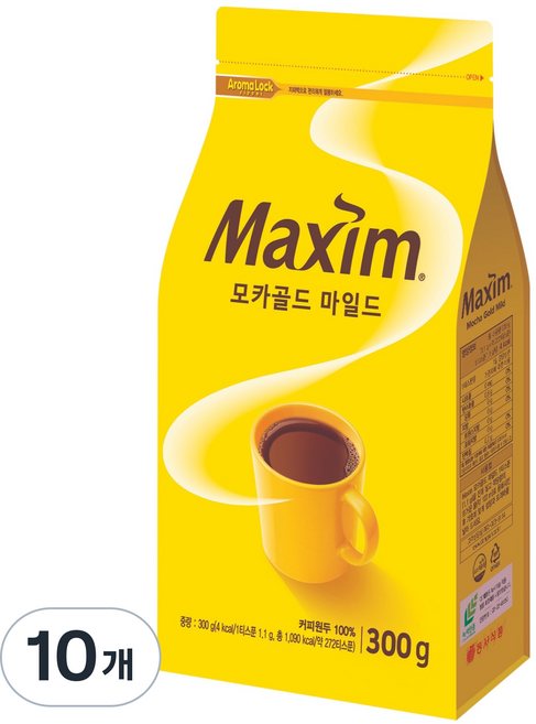 맥심 모카골드 마일드 원두커피, 300g, 1개입, 10개