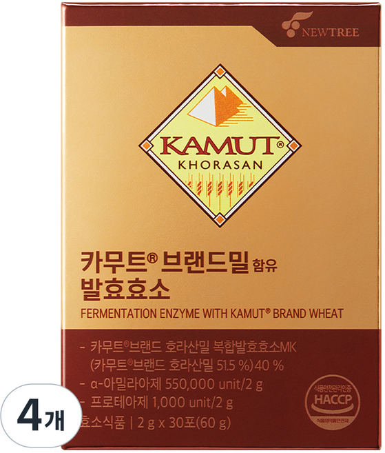 뉴트리 카무트 브랜드밀 함유 발효효소 30p, 60g, 4개