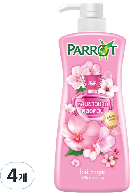 PARROT 植物性沐浴乳 白櫻花, 4個, 450ml