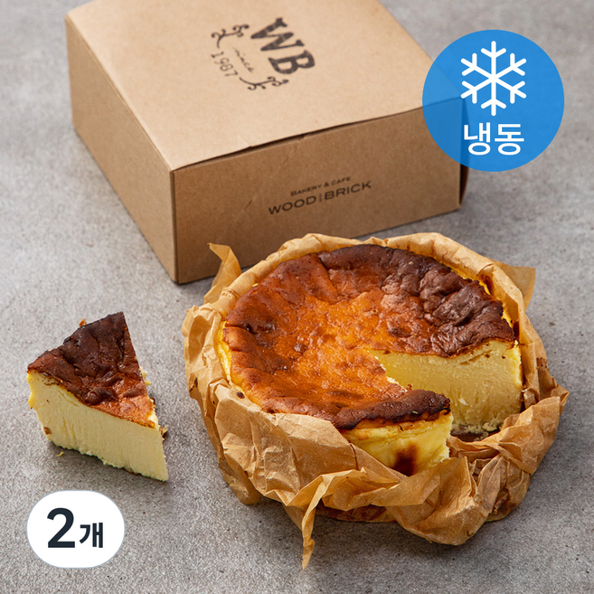 우드앤브릭 바스크 치즈케익 플레인 (냉동), 380g, 2개