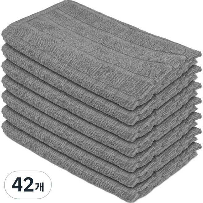 월드크린 고급 바둑 극세사 행주 그레이, 42개