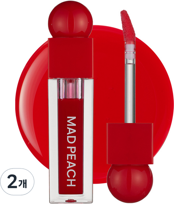매드피치 글로우핏 무드 글로스, 02 물먹레드, 3.8ml, 2개