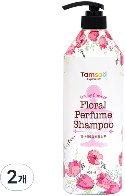 탐사 플로랄 퍼퓸 샴푸, 605ml, 2개