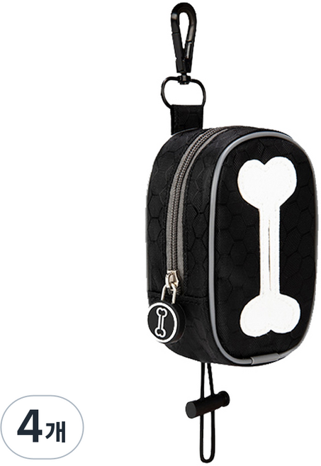 요런개 강아지 클린댕 배변 파우치, 블랙, 4개, 1개입