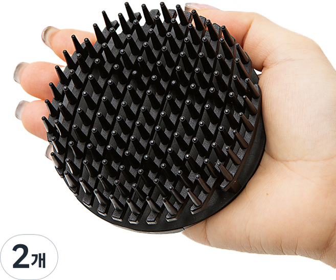 생활공식 121개 돌기 두피 마사지 샴푸 브러쉬, 블랙, 2개