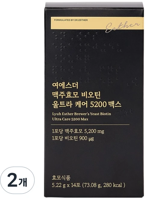 에스더포뮬러 여에스더 맥주효모 비오틴 울트라 케어 5200 맥스, 14회분, 2개 - 쿠팡