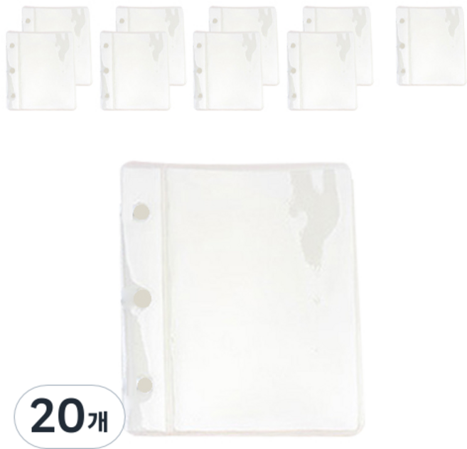 루카랩 미니 3공 양면 PVC 포켓 다이어리, 1개입, 20개