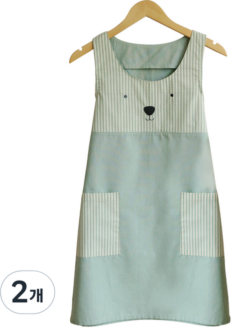 세맘스 해피베어 앞치마 L, 민트블루, 2개
